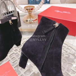 Roger Vivier Lambskin High Heeled Chelsea Boots For Women Black