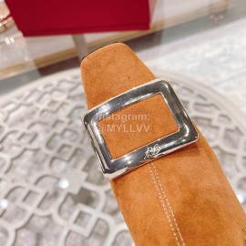 Roger Vivier Lambskin High Heeled Chelsea Boots For Women Brown