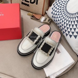 Roger Vivier Lambskin Diamond Buckle Sandals For Women 