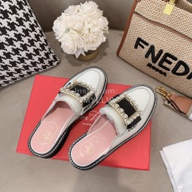 Roger Vivier Lambskin Diamond Buckle Sandals For Women 