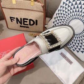 Roger Vivier Lambskin Diamond Buckle Sandals For Women 