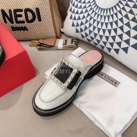 Roger Vivier Lambskin Diamond Buckle Sandals For Women 