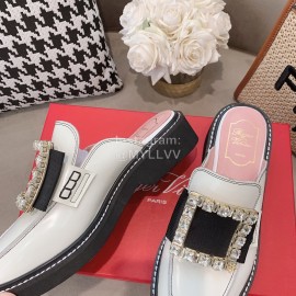 Roger Vivier Lambskin Diamond Buckle Sandals For Women 