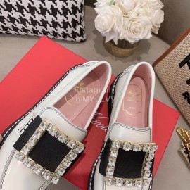 Roger Vivier Lambskin Diamond Buckle Loafers For Women 