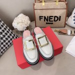 Roger Vivier Lambskin Square Buckle Sandals For Women 