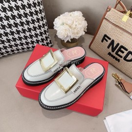 Roger Vivier Lambskin Square Buckle Sandals For Women 