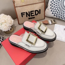 Roger Vivier Lambskin Square Buckle Sandals For Women 