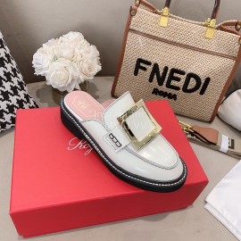 Roger Vivier Lambskin Square Buckle Sandals For Women 