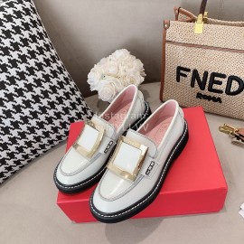 Roger Vivier Lambskin Square Buckle Loafers For Women 