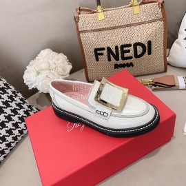 Roger Vivier Lambskin Square Buckle Loafers For Women 