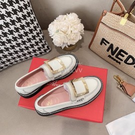 Roger Vivier Lambskin Square Buckle Loafers For Women 