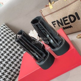 Roger Vivier Lambskin Diamond Buckle Short Boots For Women Black