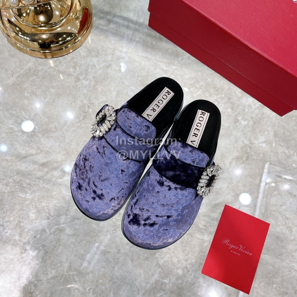 Roger Vivier Fashion Diamond Buckle Slippers For Women