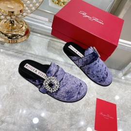 Roger Vivier Fashion Diamond Buckle Slippers For Women