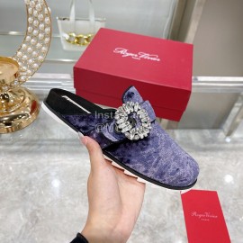 Roger Vivier Fashion Diamond Buckle Slippers For Women