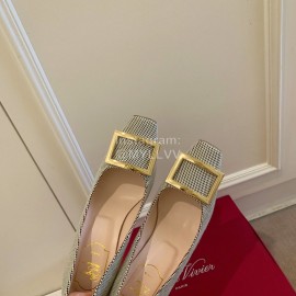 Roger Vivier New Stripe Square Buckle High Heels For Women Black