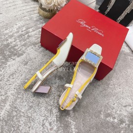 Roger Vivier Patent Leather Thick High Heeled Sandals For Women