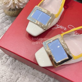 Roger Vivier Patent Leather Thick High Heeled Sandals For Women