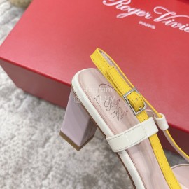 Roger Vivier Patent Leather Thick High Heeled Sandals For Women