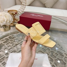 Roger Vivier Fashion Patent Leather Slippers For Women Yellow