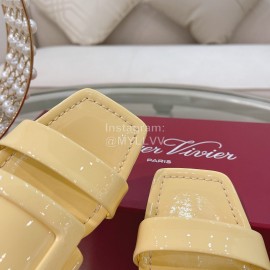 Roger Vivier Fashion Patent Leather Slippers For Women Yellow