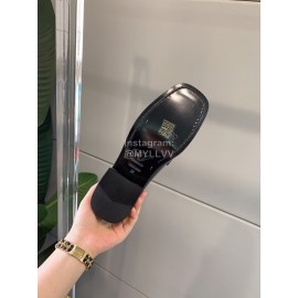 Roger Vivier Patent Cowhide Square Buckle Loafers For Women Black