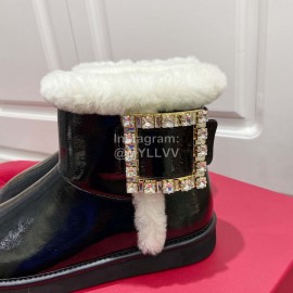 Roger Vivier Winter Wool Short Boots For Women Black