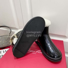 Roger Vivier Winter Wool Short Boots For Women Black