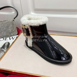 Roger Vivier Winter Wool Short Boots For Women Black