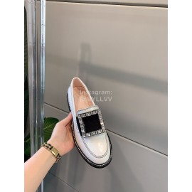 Roger Vivier Fashion Cowhide Diamond Buckle Loafers For Women 