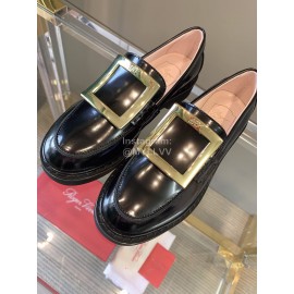 Roger Vivier Fashion Cowhide Square Buckle Loafers For Women 