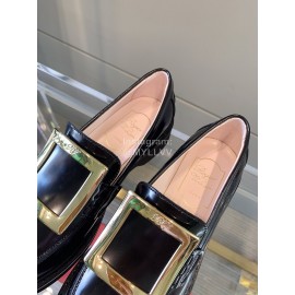 Roger Vivier Fashion Cowhide Square Buckle Loafers For Women 