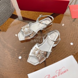 Roger Vivier Fashion Diamond Buckle Sandals For Women Silver