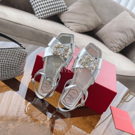 Roger Vivier Fashion Diamond Buckle Sandals For Women Silver