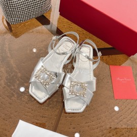 Roger Vivier Fashion Diamond Buckle Sandals For Women Silver