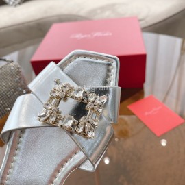 Roger Vivier Fashion Diamond Buckle Sandals For Women Silver