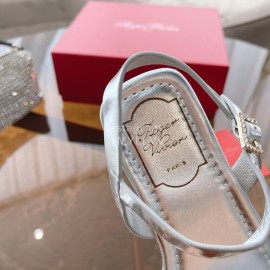 Roger Vivier Fashion Diamond Buckle Sandals For Women Silver