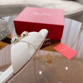 Roger Vivier Fashion Diamond Buckle Sandals For Women White
