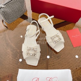Roger Vivier Fashion Diamond Buckle Sandals For Women White