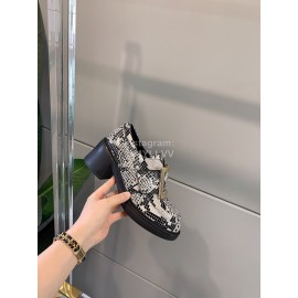 Roger Vivier Soft Cowhide Thick High Heeled Loafers For Women 