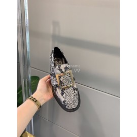 Roger Vivier Soft Cowhide Thick High Heeled Loafers For Women 