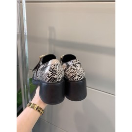 Roger Vivier Soft Cowhide Thick High Heeled Loafers For Women 