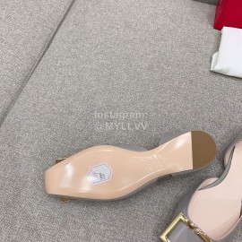 Roger Vivier Trompette Dorsay Cowhide Square Buckle Shoes For Women Blue