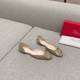 Roger Vivier Trompette Dorsay Cowhide Square Buckle Shoes For Women