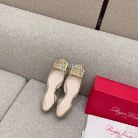 Roger Vivier Trompette Dorsay Cowhide Square Buckle Shoes For Women