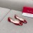 Roger Vivier Trompette Dorsay Cowhide Square Buckle Shoes For Women Red
