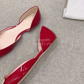 Roger Vivier Trompette Dorsay Cowhide Square Buckle Shoes For Women Red