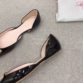 Roger Vivier Trompette Dorsay Cowhide Square Buckle Shoes For Women Black