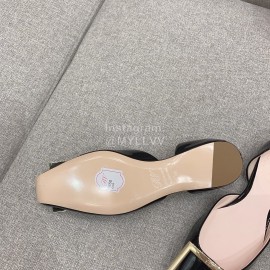 Roger Vivier Trompette Dorsay Cowhide Square Buckle Shoes For Women Black