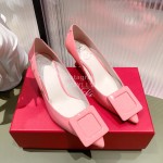 Roger Vivier Fashion Leather High Heels For Women Pink